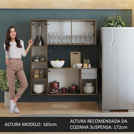 Imagem de Armário de Cozinha Compacta 120cm Rustic/Cinza Easy Madesa