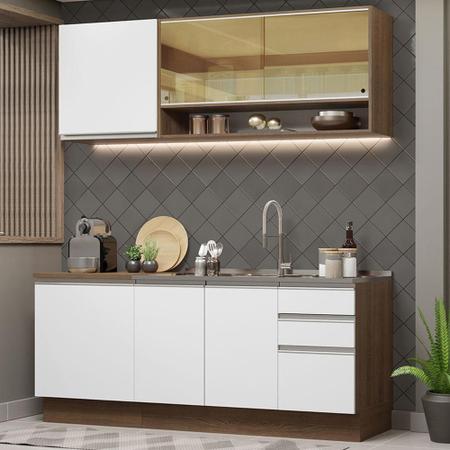 Imagem de Armário de Cozinha Compacta 180cm Rustic Branco Glamy Madesa 06