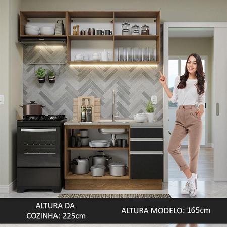 Imagem de Armário de Cozinha Compacta 180cm Rustic/Preto Glamy Madesa 09
