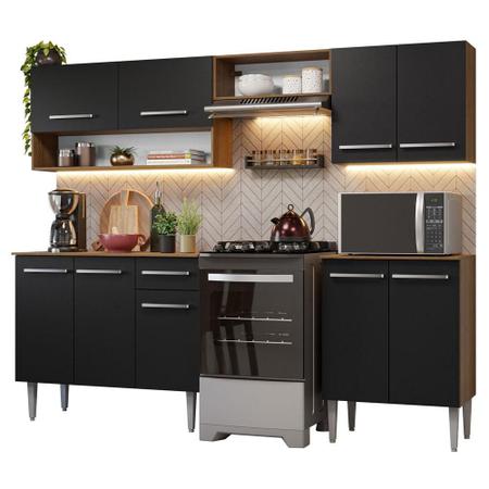 Imagem de Armário de Cozinha Compacta 229cm Rustic/Preto Emilly Madesa 15