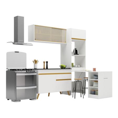 Imagem de Armário de Cozinha Compacta 3 peças MP3700 Veneza GW Multimóveis Branca