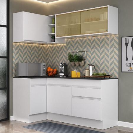 Imagem de Armário de Cozinha Compacta de Canto com Rodapé Veneza Multimóveis V2091