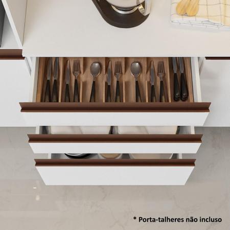 Imagem de Armário de Cozinha Compacta Madesa Reims com Balcão 5 Portas 3 Gavetas - Branco