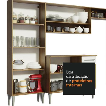 Imagem de Armário de Cozinha Compacta Rustic/Branco Emilly Pop Madesa XA