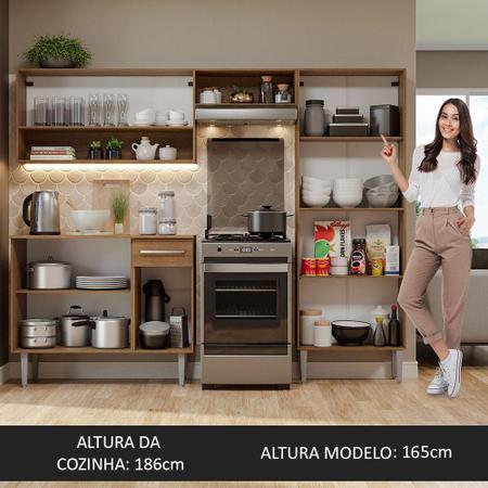 Imagem de Armário de Cozinha Compacta Rustic/Branco Emilly Pop Madesa XA
