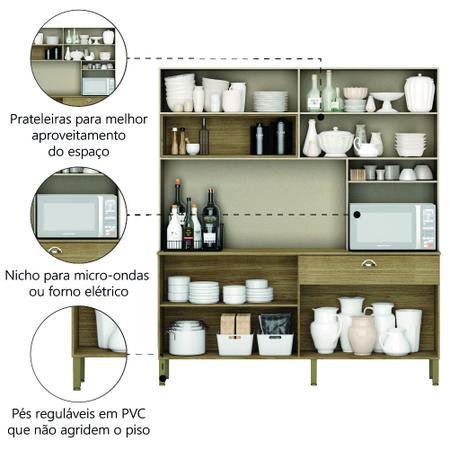 Imagem de Armário de Cozinha Completa 1,82m 8 Portas 1 Gaveta Core Freijó / Vanilla Kit's Paraná