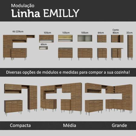 Imagem de Armário de Cozinha Completa 293cm Rustic Emilly Madesa 05