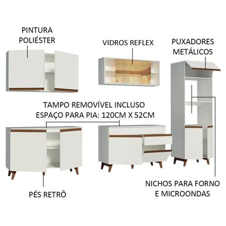 Imagem de Armário de Cozinha Completa 310cm Branco Reims Madesa XA01