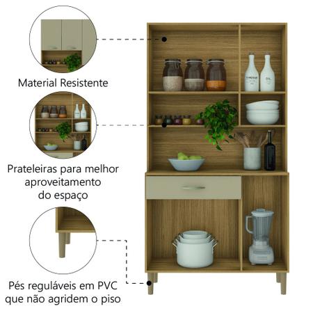 Imagem de Armário de Cozinha Completa 6 Portas 1 Gaveta Apolo 