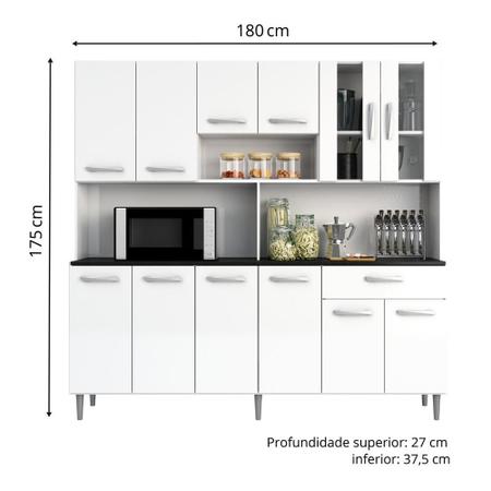 Imagem de Armário de Cozinha Completa com 12 Portas Clara Branco