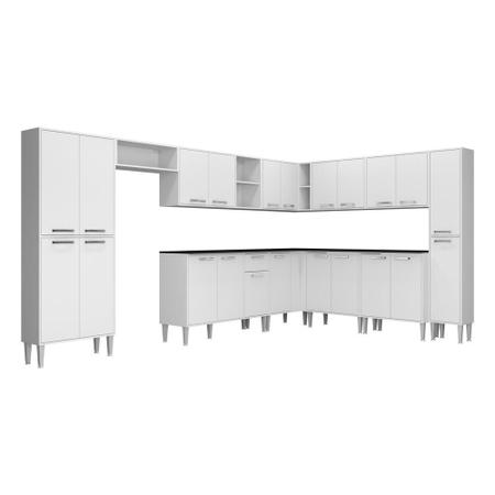 Imagem de Armário de Cozinha Completa com Tampo 11 peças Xangai Pop Multimóveis Branca