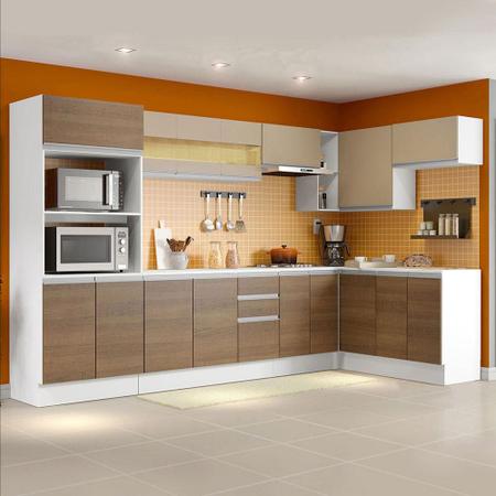 Imagem de Armário de Cozinha Completa de Canto 100% MDF 448cm Smart Madesa 01