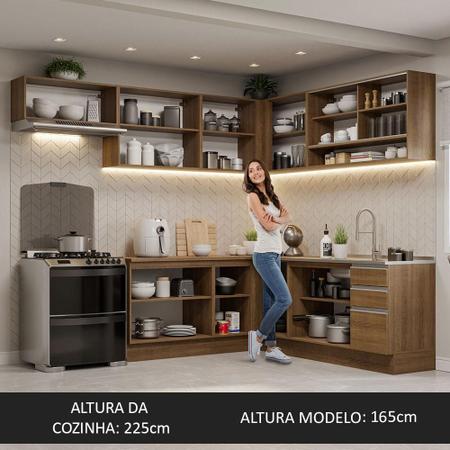 Imagem de Armário de Cozinha Completa de Canto 469cm Rustic Glamy Madesa 01