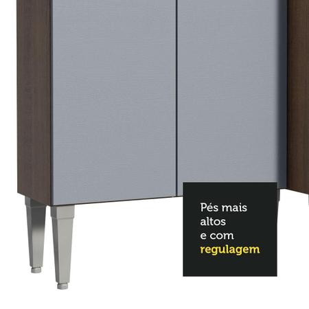 Armário de Cozinha Completa Madesa Emilly 293001 com Balcão e Paneleiro -  Rustic/Preto - Armário de Cozinha - Magazine Luiza