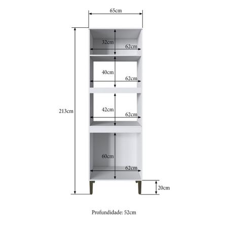 Imagem de Armário de Cozinha completo 4pc 2,55m Casablanca A3496 Casamia