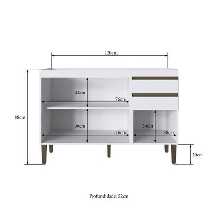 Imagem de Armário de Cozinha completo 4pc 2,60m Casablanca A3495 Casamia