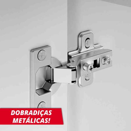 Imagem de Armário de Cozinha e Lavanderia com 2 Portas Duplo Aéreo Módulo Suspenso Top Class Batrol Branco