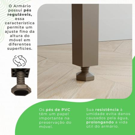 Armário de Cozinha MDP 6 Portas 2 Gavetas Cinamomo e Off - Sallêto Imagem de Armário de Cozinha MDP 6 Portas 2 Gavetas Cinamomo e Off