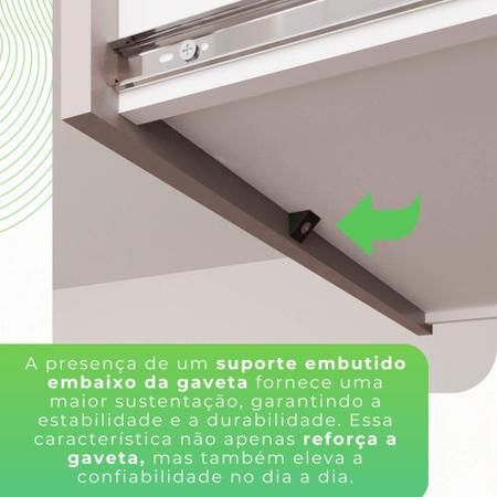 Armário de Cozinha MDP 6 Portas 2 Gavetas Cinamomo e Off - Sallêto Imagem de Armário de Cozinha MDP 6 Portas 2 Gavetas Cinamomo e Off