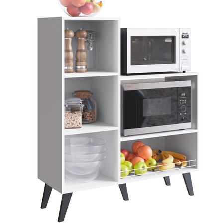 Imagem de Armário de Cozinha Melissa 1 Porta Espaço para Forno e Micro-Ondas com Fruteira Branco - Panorama Móveis