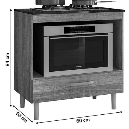 Imagem de Armário de Cozinha para Cooktop 1 Gaveta Avelã - Nicioli