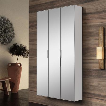 Imagem de Armário de cozinha vertical Blu 30cm com porta espelhada branco Bumi