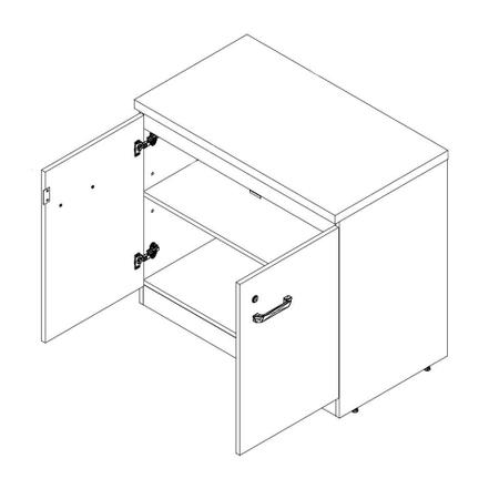 Imagem de Armário de Escritório Yaris 2 PT Ameixa e Preto 73 cm