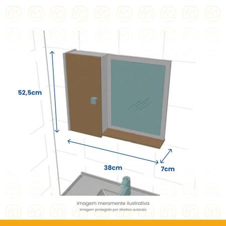 Imagem de Armário Espelheira Para Banheiro Gênova Bechara 1 Porta Branco E Nero