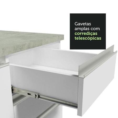 Imagem de Armário Gabinete para Banheiro 120cm 2 Portas 3 Gavetas Branco Madesa