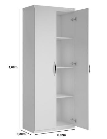 Imagem de Armário Lavanderia Branco Multiuso 2 Portas c/ Puxadores