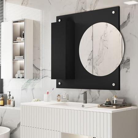 Imagem de Armário Para Banheiro Com Espelho Redondo Mariana Decore Cores - Comprar Moveis em Casa