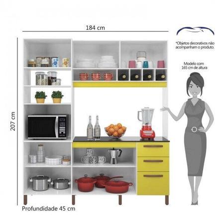 Imagem de Armário para Cozinha 6 Portas com Nichos Cacau Albatroz Móveis