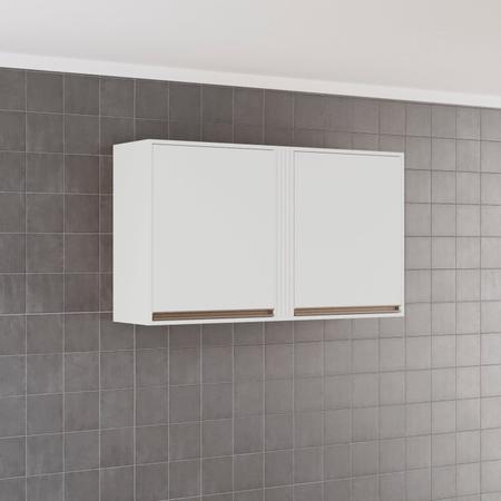 Armário para Cozinha Aéreo 2 Portas Pérola - Sallêto Móveis Imagem de Armário para Cozinha Aéreo 2 Portas Pérola