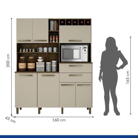 Armário para Cozinha Monte Rey Ipê com Off White 7 Portas ValdeMóveis - VALDEMOVEIS Imagem de Armário para Cozinha Monte Rey Ipê com Off White 7 Portas ValdeMóveis