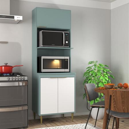 Imagem de Armário Torre Quente Forno e Micro 40 Litros Jade Grey/ Branco