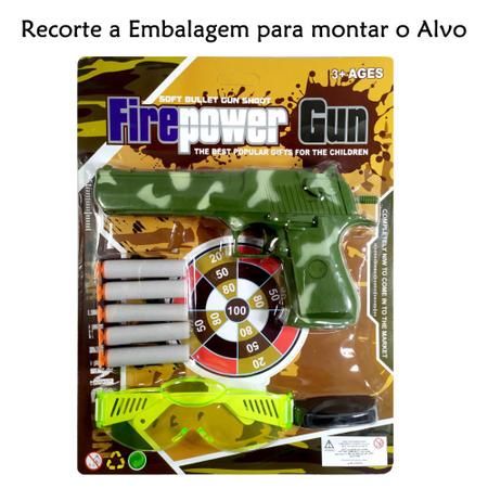 Arminha de Brinquedo do Tipo Nerf Militar Camuflada com Oculos Kit