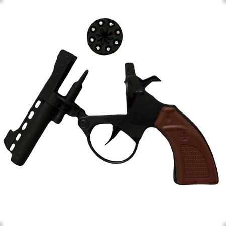 Revolver De Espoleta Brinquedo + 3 Cartelas De Espoleta