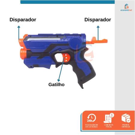 Pistola Tipo Nerf Mini Atiradora Azul 6 Dardos Hero Baby Style