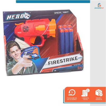 Arminha de Brinquedo tipo Nerf Hero Infantil Criança Lançador de Dardos  Estimula Alta Precisão 6 Dardos Vermelho - Baby Style - Lançadores de  Dardos - Magazine Luiza