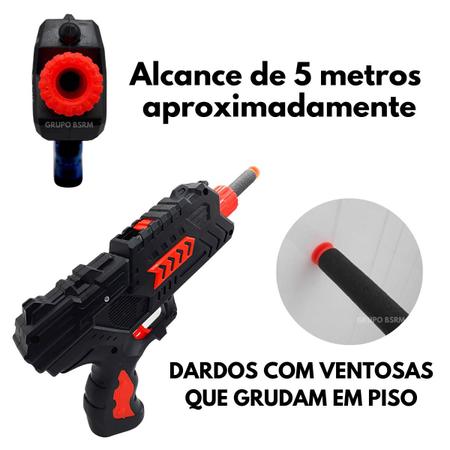 Arminha De Dardos + Mascara Robô Pistola De Brinquedo Preto Com 6 Dardo  Ventosa Pronta Entrega Rápida 5 Metros Alcance - ART BRINK - Lançadores de  Dardos - Magazine Luiza