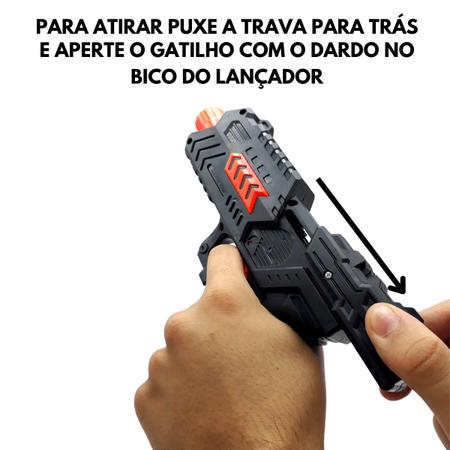 Arminha De Dardos + Mascara Robô Pistola De Brinquedo Preto Com 6 Dardo  Ventosa Pronta Entrega Rápida 5 Metros Alcance - ART BRINK - Lançadores de  Dardos - Magazine Luiza