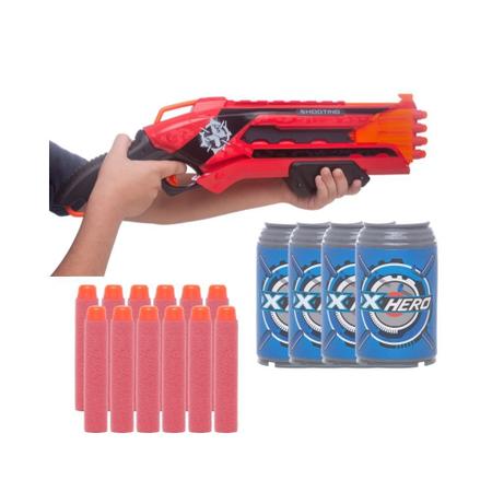 NERF arma Sniper vermelho com 20 dardos de espuma e prática de alvo