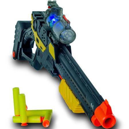 Pistola Arma Arminha de Brinquedo Lançador de Dardos 15 cm - Kasa