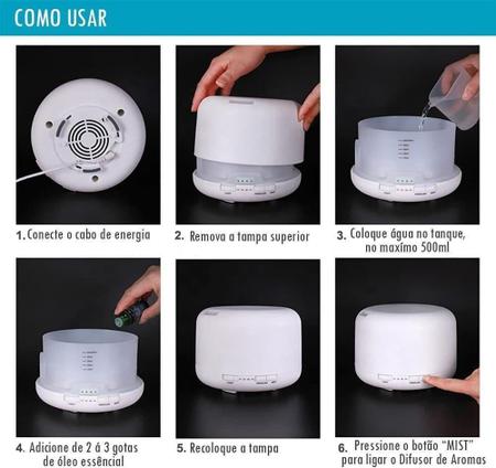 Imagem de Aromatizador De Ambientes Usb Com Luz Led Branco