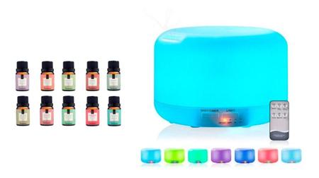 Imagem de Aromatizador Difusor 300ml Led Colorido Controle-3 Essências