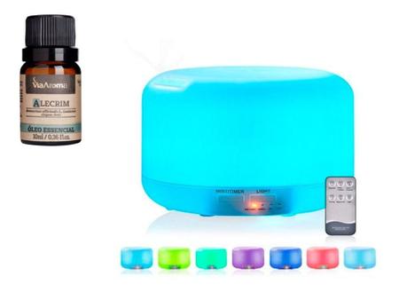 Imagem de Aromatizador Difusor 300ml Led Colorido +óleo Essen. Alecrim