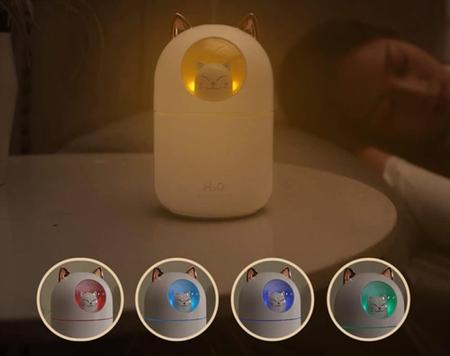 Aromatizador Infantil Umidificador Difusor Gatinho Luz Rgb - Lelong Imagem de Aromatizador Infantil Umidificador Difusor Gatinho Luz Rgb