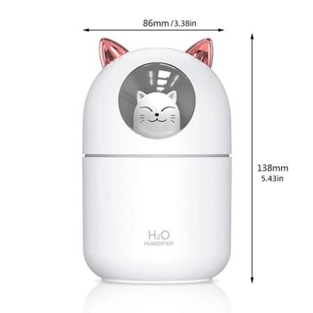 Aromatizador Infantil Umidificador Difusor Gatinho Luz Rgb - Lelong Imagem de Aromatizador Infantil Umidificador Difusor Gatinho Luz Rgb
