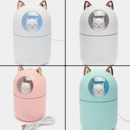 Aromatizador Infantil Umidificador Difusor Gatinho Luz Rgb - Lelong Imagem de Aromatizador Infantil Umidificador Difusor Gatinho Luz Rgb