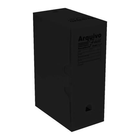 Imagem de Arquivo Morto 350mm x 130mm x 250mm Preto Arquivo Fácil Nova Onda Polibras